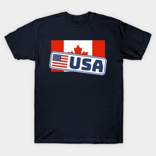 Canada USA Flag T-Shirt
